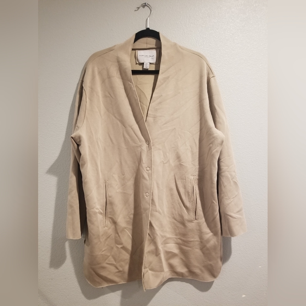 Carolina Belle Montreal Cardigan Tan Long Jacket Coat Snap Women’s Size XL